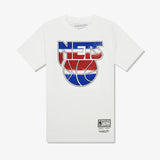 Mitchell and Ness NJ Nets Distressed Logo Tee